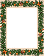Festive Green Pine Garland Ornaments Rug