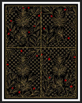 Black and Gold Berry Foliage Rug