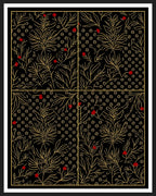 Black and Gold Berry Foliage Rug