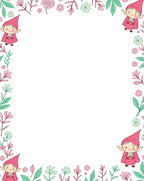 Whimsical pink elf garden border Rug