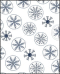 Charming Navy Snowflake Circles Rug