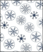 Charming Navy Snowflake Circles Rug