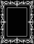 Ornate White Floral Border Rectangular Rug