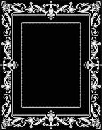 Ornate White Floral Border Rectangular Rug