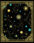 Cosmic Gold Black Celestial Whimsy Rug