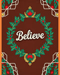 Festive Red Holly Laurel Wreath Rug