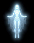 Ethereal White Spirit Glowing Figure Rug