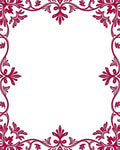 Ornate Crimson Vine Border Rug