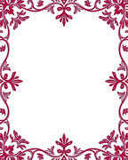 Ornate Crimson Vine Border Rug