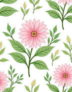 Pink Daisy Blooming Garden Rug