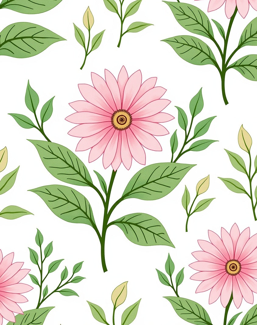 Pink Daisy Blooming Garden Rug