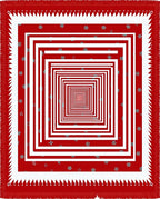 Crimson White Nested Squares Floral Rug