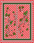Festive Red White Holly Swirl Rug