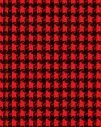Classic Red Black Houndstooth Weave Rug