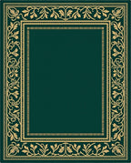 Deep Emerald Vine Border Rug