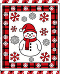 Charming Snowman Red Buffalo Plaid Snowflakes Rug