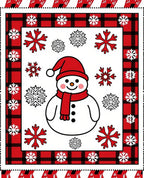 Charming Snowman Red Buffalo Plaid Snowflakes Rug