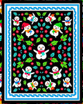 Festive Snowman Garden Holly Garland Rug