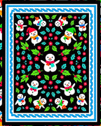 Festive Snowman Garden Holly Garland Rug