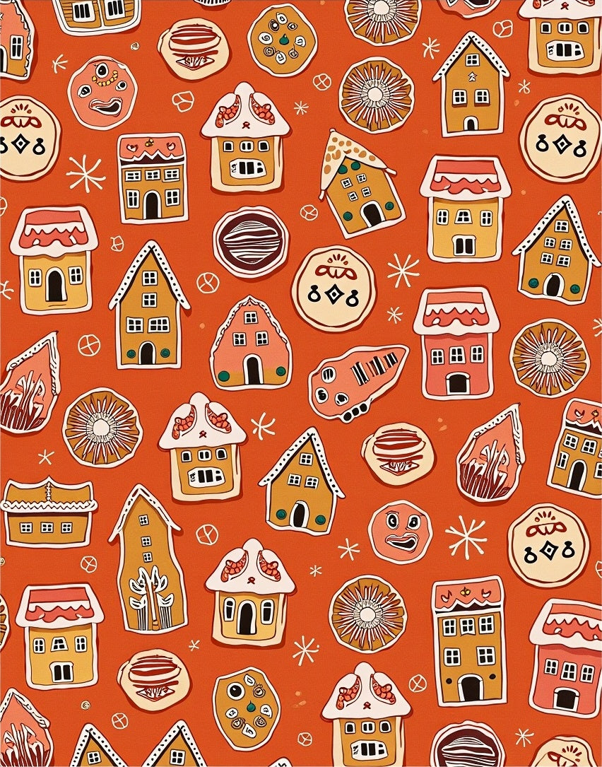 Sweet Gingerbread Houses Festive All Over Rug
