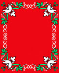 Red White Dove Holly Garland Ornament Rug