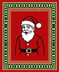 Classic Santa Claus Red Border Rug