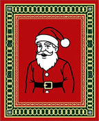 Classic Santa Claus Red Border Rug