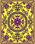 Vibrant Yellow Floral Mandala Medallion Rug