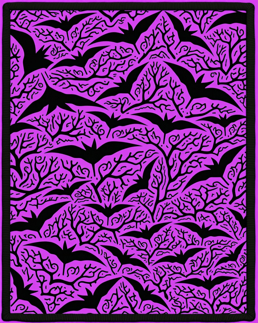 Halloween Bat Tree Violet Rug