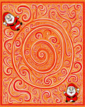 Whimsical Orange Santa Swirls Rug