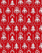 White Vintage Trees on Red Rug