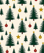 Green Trees Gold Star Ornaments Rug