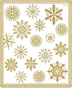 Golden Snowflake Medallion Ensemble Rug