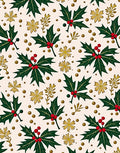 Emerald Holly Berry Red Gold Floral Rug