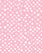 Sweet Pink Heart Flower Scatter Rug