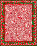 Red White Swirl Border Rug
