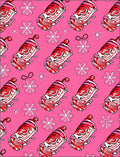 Pink Red White Snowflake Candy Canes Rug