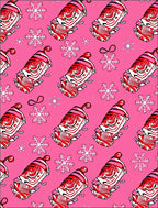 Pink Red White Snowflake Candy Canes Rug
