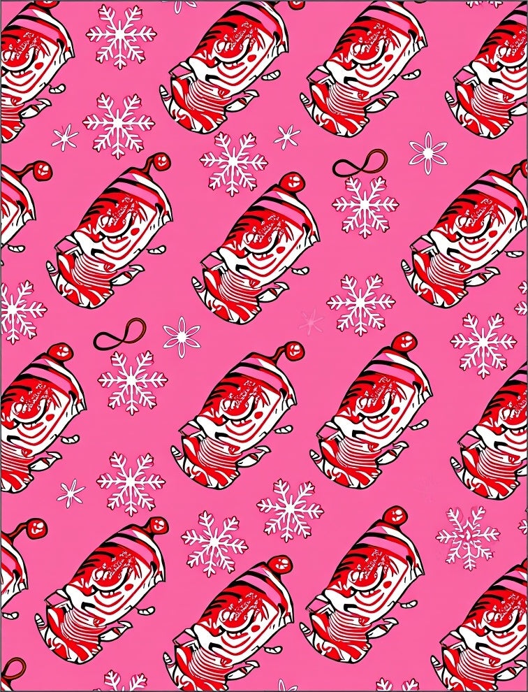 Pink Red White Snowflake Candy Canes Rug