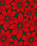 Bold Red Poinsettia Floral Arrangement Rug