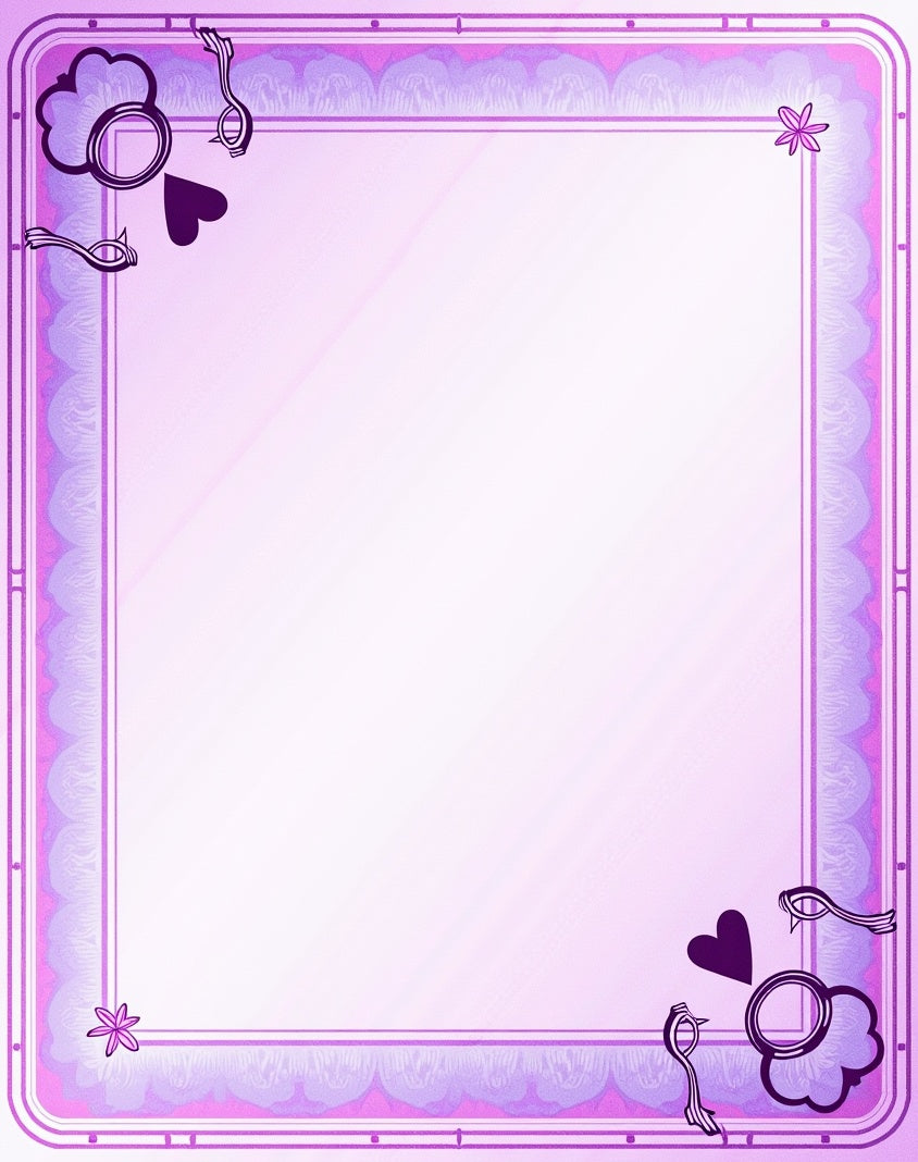 Purple Heart Swirl Floral Border Rug