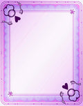 Purple Heart Swirl Floral Border Rug