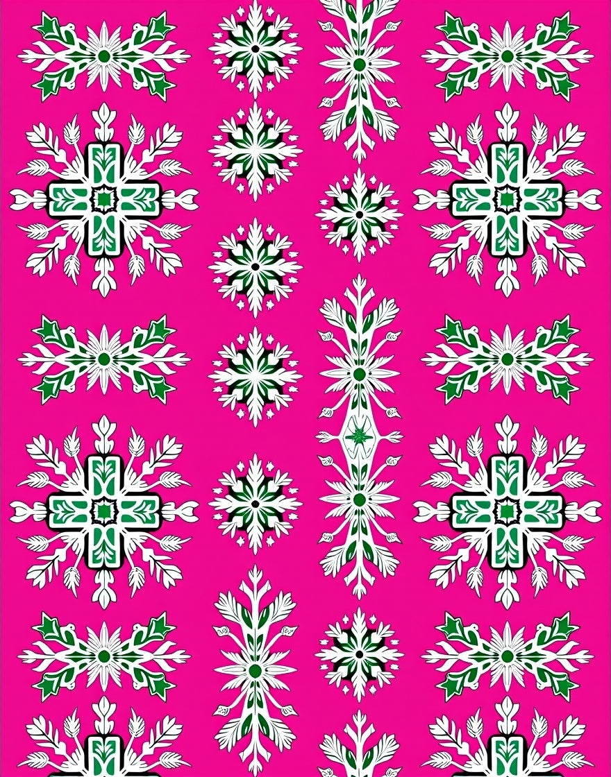 Pink Emerald Snowflake Medallion Rug