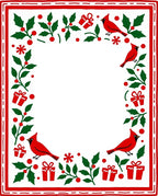 Red Cardinal Holly Gift Holiday Border Rug