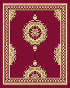 Gold Medallion Burgundy Decorative Rug