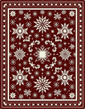 Crimson Snowflake Star Medallion Rug