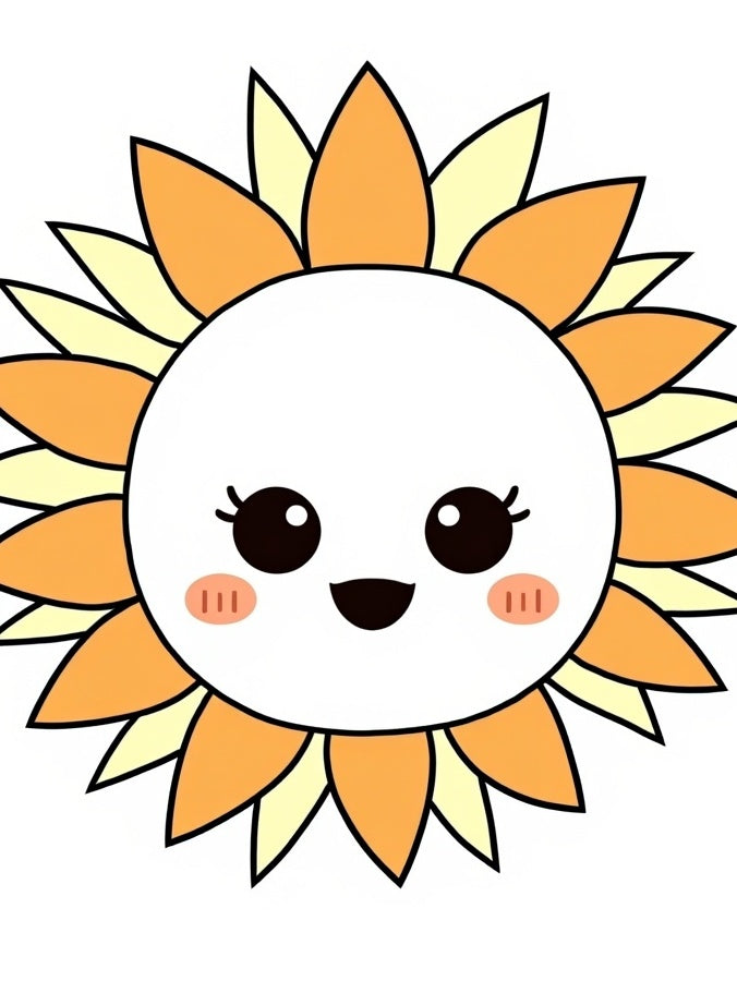 Cute Orange Yellow Sun Face Rug