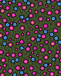 Charming Pink Blue Floral Garden Rug