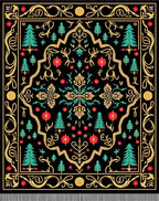 Black Forest Tree Floral Medallion Rug