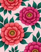 Large Fuchsia Coral Bloom Garden Rug